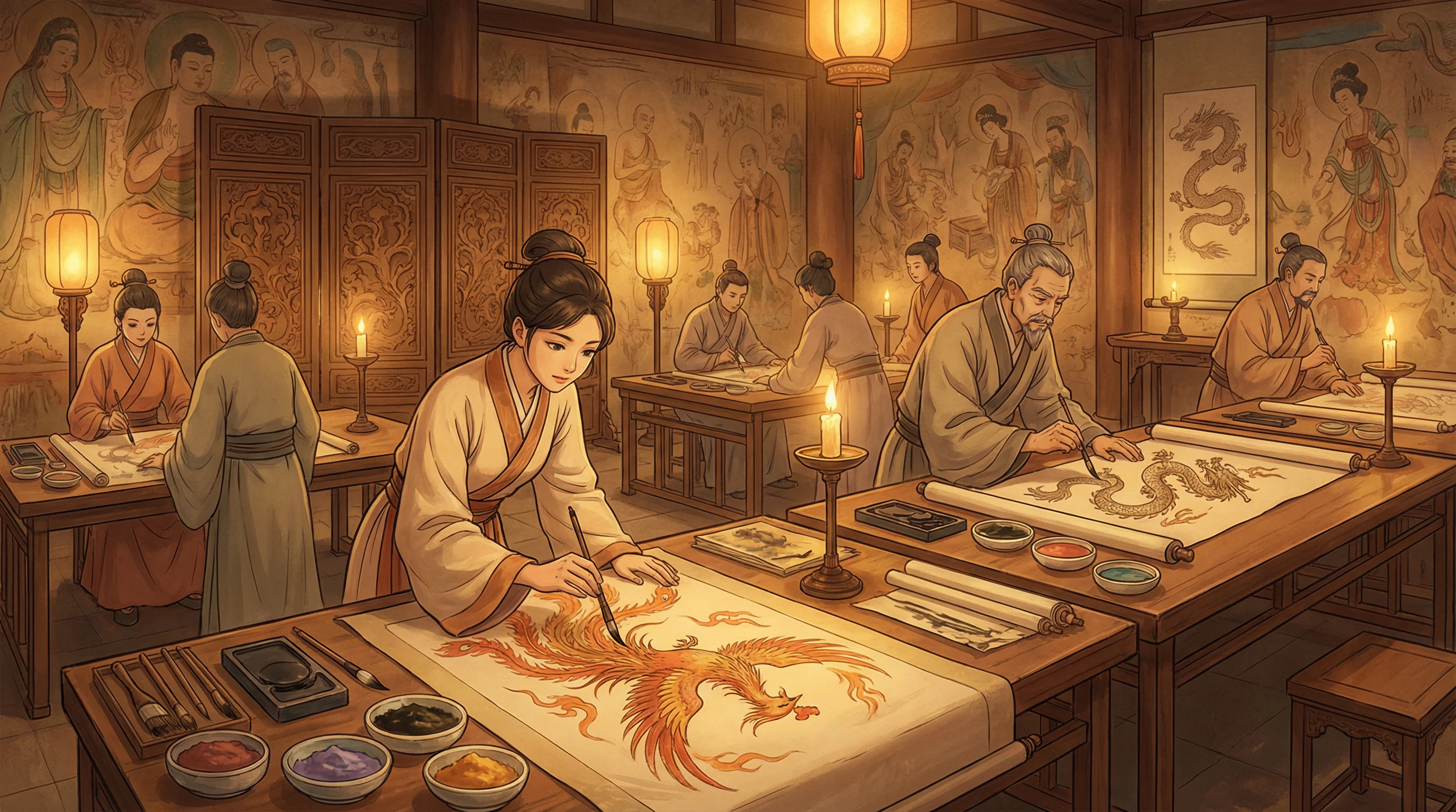 画师入驻 - 美眉学杀鸡 国风动漫画师